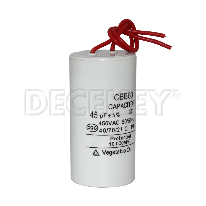 1pcs CBB60 Motor Run Capacitors 450VAC Starting Capacitor 5% for Washing Machine 450V 3UF 4UF 5UF 6UF 8UF 10UF 15UF 18UF 20UF