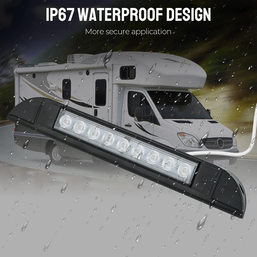 For RV Caravan Interior Wall Lamps LED Awning Spot Light RV Yacht Indoor Ceiling Light Outdoor Camping Light 12V Light Bar 6000K