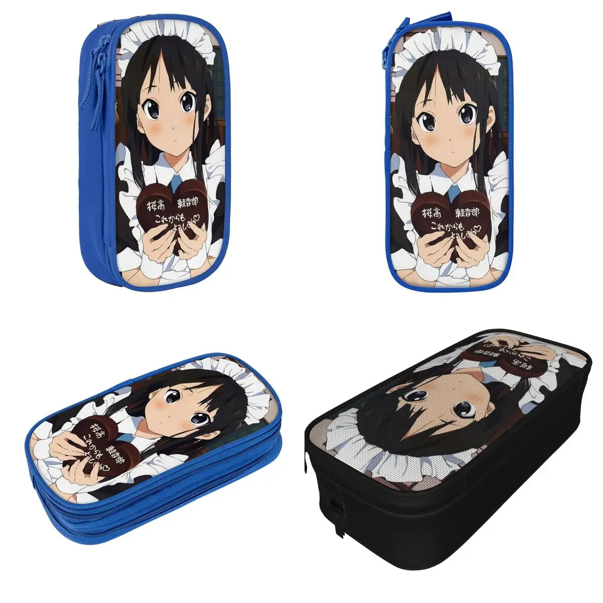 Mio's Valentine K-ON مقلمة مقلمة قلم رصاص للفتيات الصبي حقيبة تخزين كبيرة اللوازم المدرسية اكسسوارات الهدايا