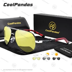 CoolPandas Fashion Intelligent Aviation Sunglasses Polarized Photochromic Man Day Night Vision Driving Glasses Woman gafas de so