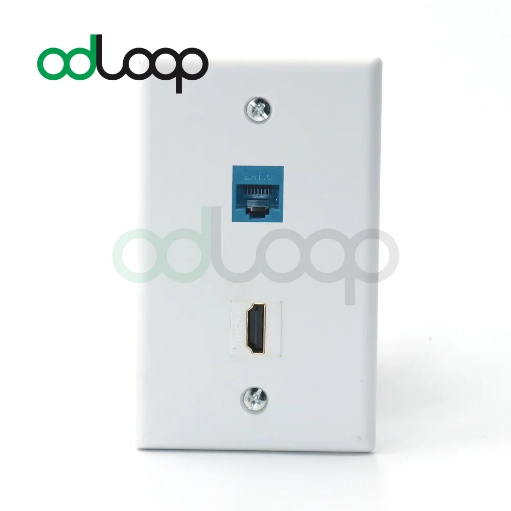 ODLOOP HDMI 2-Port Ethernet Wall Plate RJ45 CAT6 Female To Female Keystone Jack Insert for HDTV