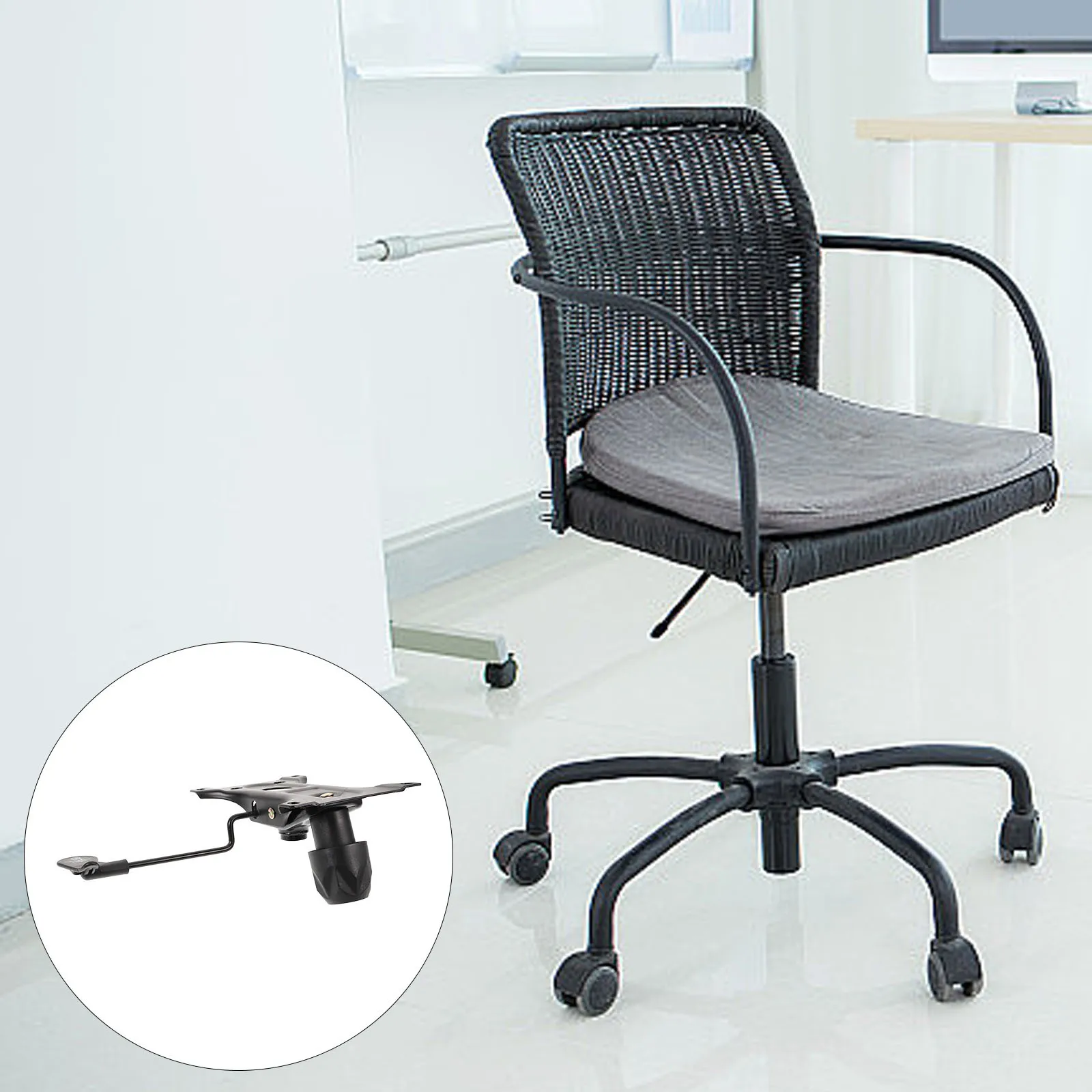 

Chair Swivel Plate Replacement Office Chair Base Metal Control Plate Sturdy Reliable Portable Swivel Mechanism