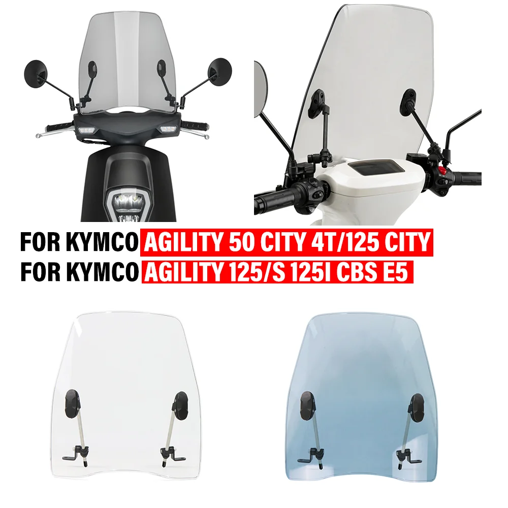 FOR KYMCO AGILITY 50 125 CITY S 125I Universal Windscreen Windshield Accessories Wind Deflector Kit Motorcycle Electric Scooter