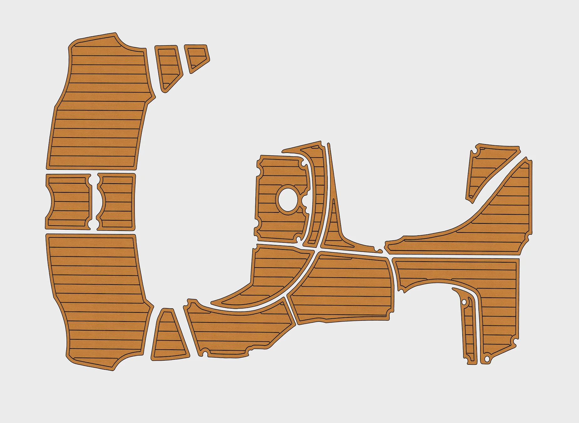 

Self-Adhesive faux Teak EVA Marine Mat - 2005-2008 Monterey 350 Sport Yacht 6mm (1/4") Non-Slip Boat Decking for Cockpit