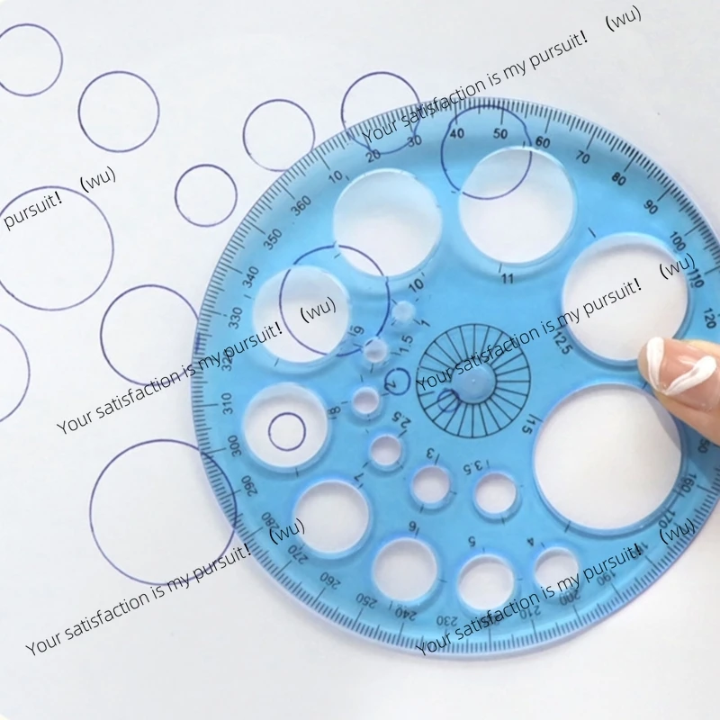 ZOCI-5 Pieces/Set Template Round Ruler Round Protractor, Drawing Assistant