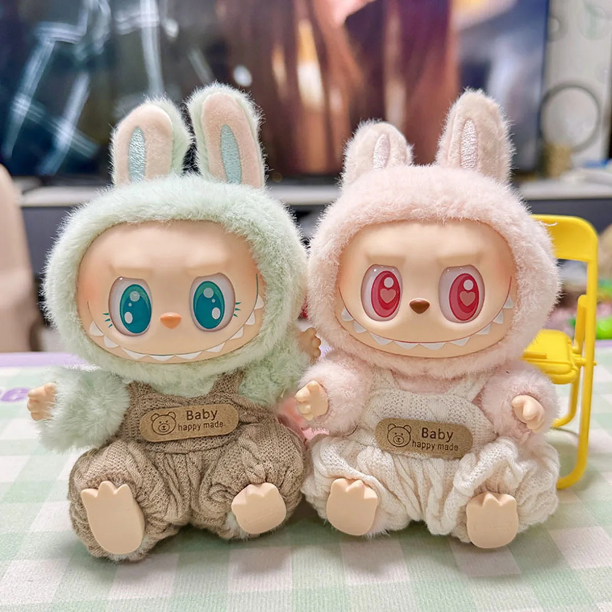 لملابس دمية لابوبو مجموعة إكسسوارات V2 V1 بذلة الدب البني فقاعة وزرة فتاة هدية