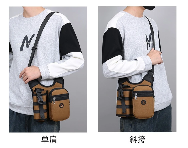 Water bottle storage multifunctional cross body bag travel large capacity diagonal span single shoulder back cross body