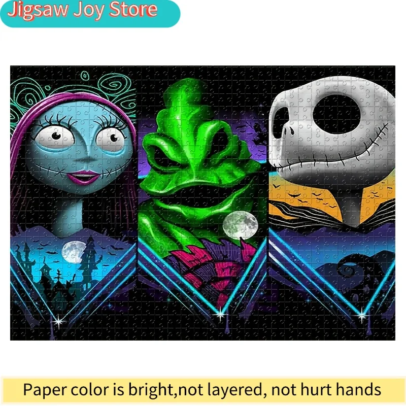 

1000 деталей DIY мозаичный пазл — Джек Скеллингтон и Салли из фильма «Хэллоуин: Ночь кошмаров», прочный картон, бесшовные нерегулярные элементы