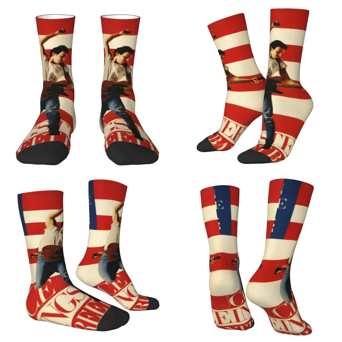 Bruce Springsteen Vintage Socks Harajuku Super Soft Stockings All Season Long Socks for Unisex Valentine's Day Gifts