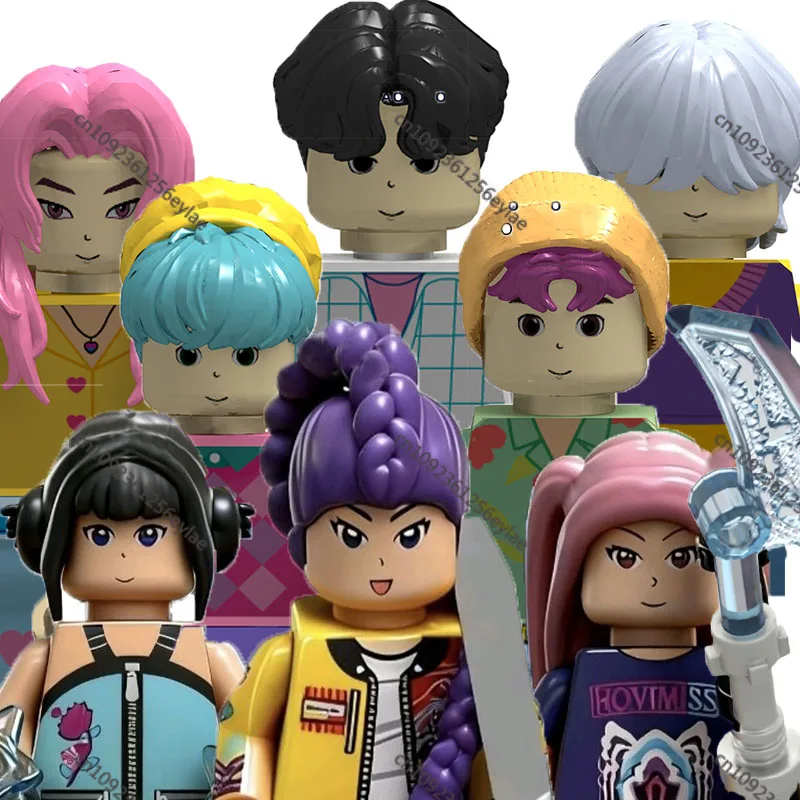 

8pcs Kpop Demon Hunters Mini Action Figure Building Blocks Toy Peripherals Desk Decoration Collection Figures Model Toy For Kid