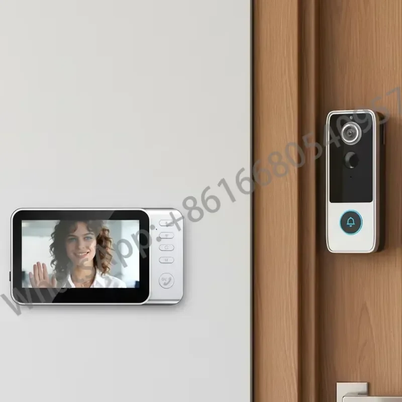 Home Security 4.5 Inch Screen Battery Smart Gate Camera Video Door Bell Apartments Building Doorbell Camera with