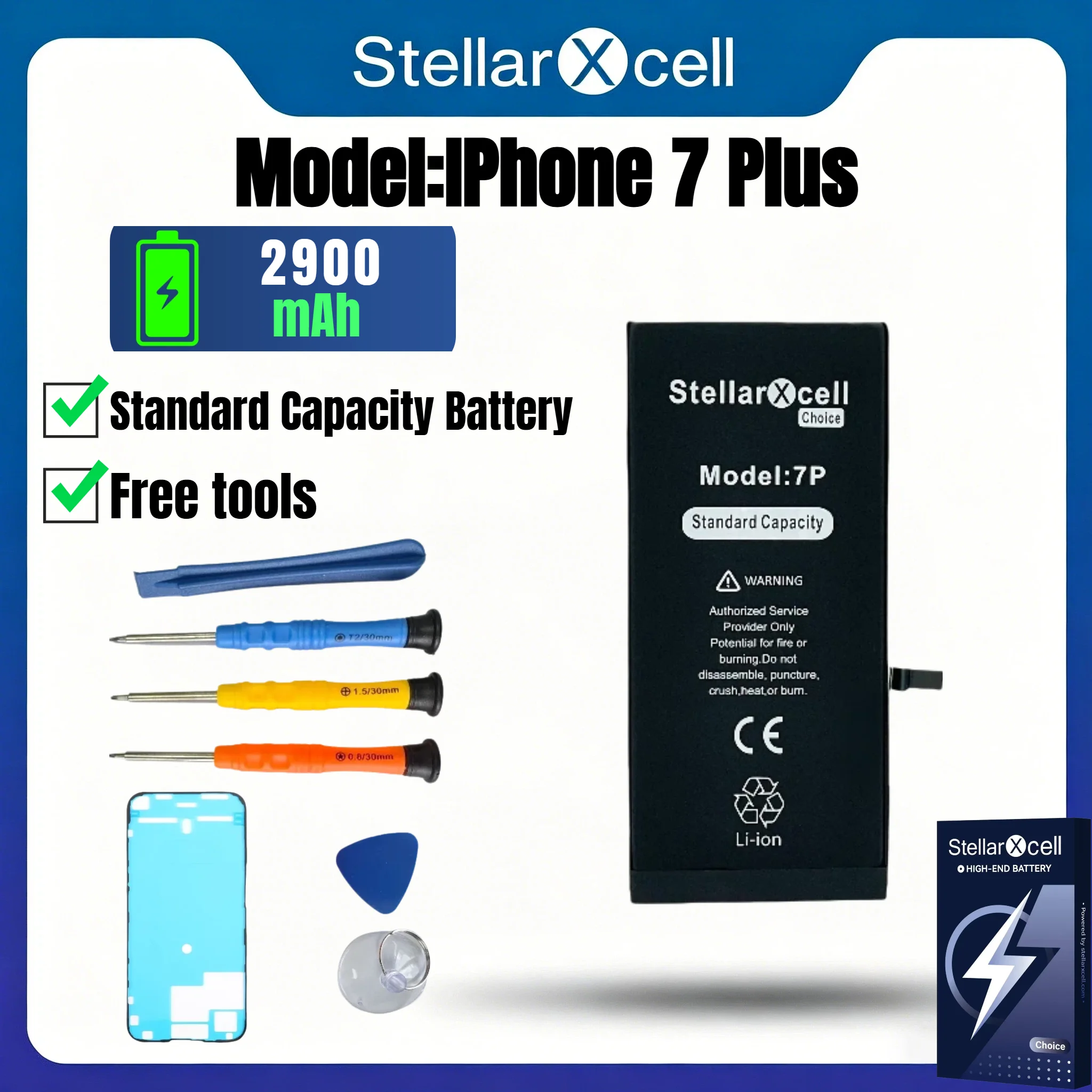 StellarXcell iPhone Battery 3501mAh for SE2 SE3 7 8 Plus