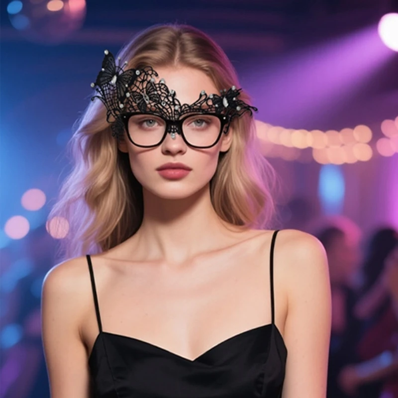 E15F Mặt nạ mắt thanh lịch Thạch trang trí cho các sự kiện theo chủ đề Vai trò trong các bữa tiệc trang phục