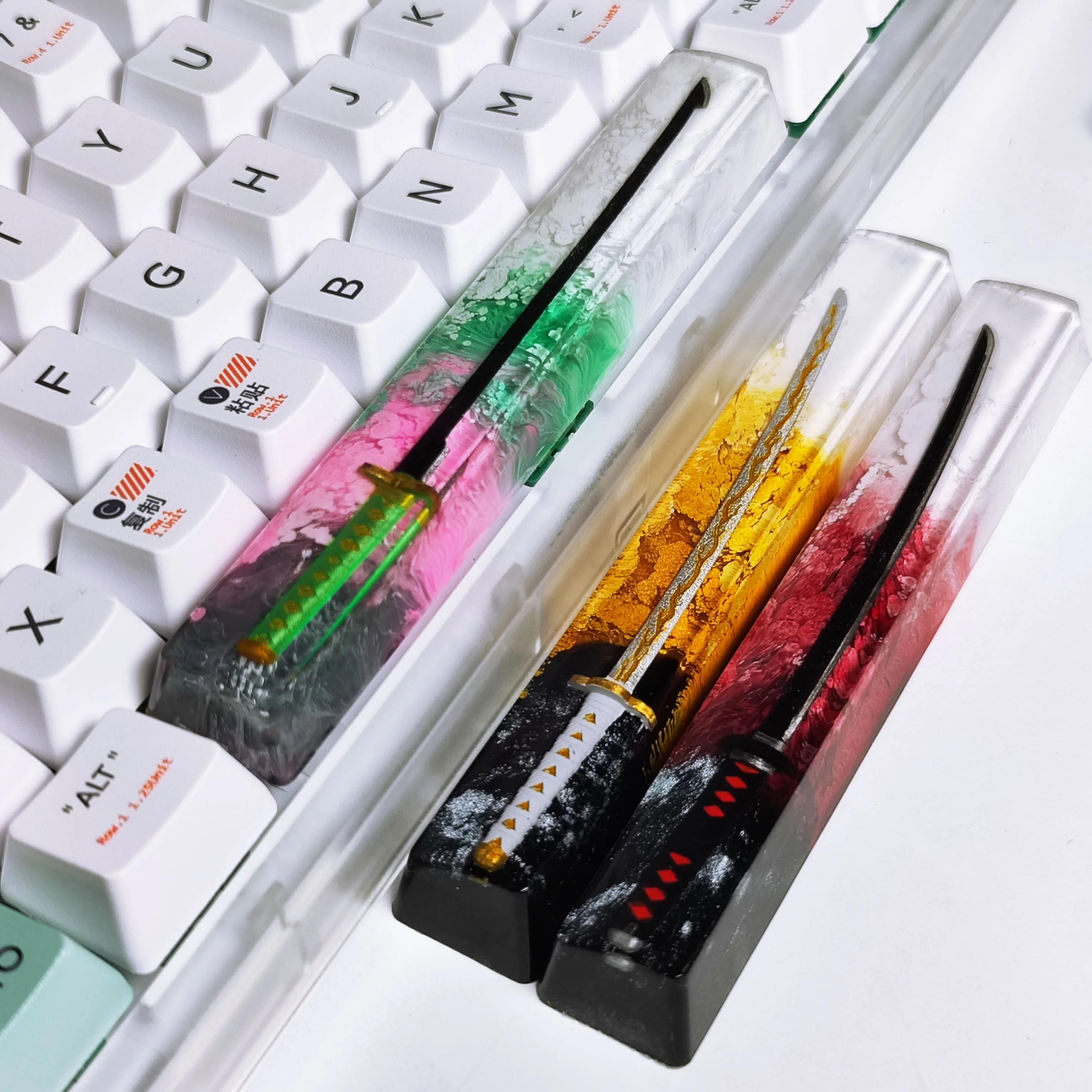 Cartoon Anime Game Mechanical Keyboard Personalization 6.25u Spacebar Dropping Resin Keycap Boy Birthday Gift