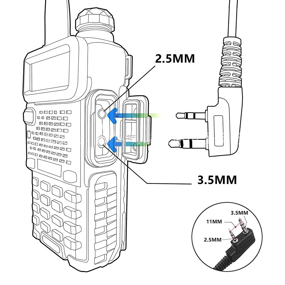 2-Pin For PTT Microphone Headset With Air Tube Earpiece For Kenwood TYT For Baofeng For Walkie For Talkie Radio Communication Ac
