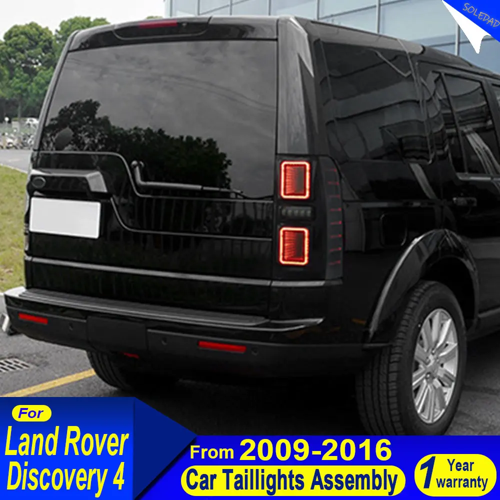 مجموعة مصابيح خلفية للسيارة لاند روفر ديسكفري 4 2009-2016 LED مصابيح خلفية للسيارة أضواء النهار الجري ملحقات السيارة الديناميكية