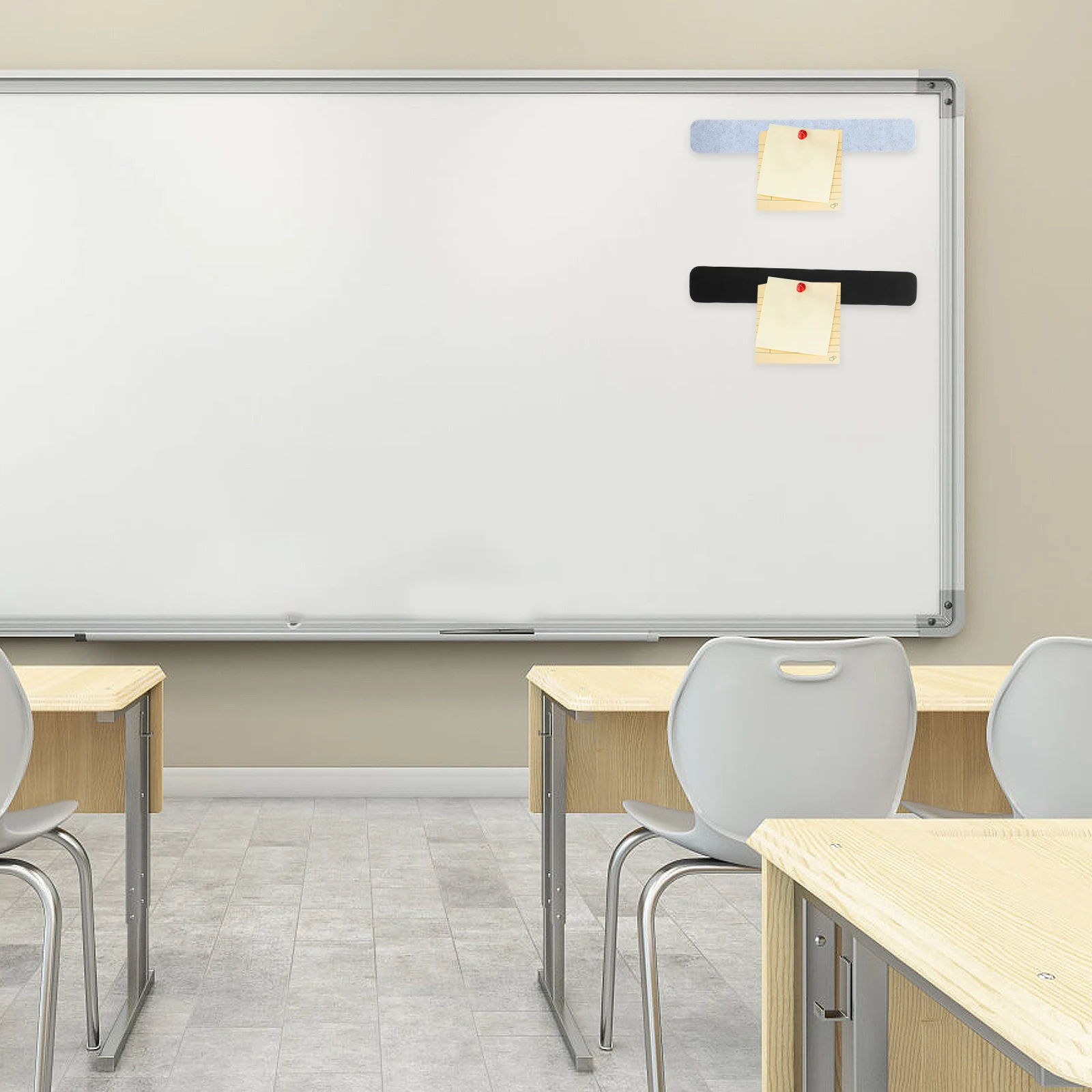 

4Pcs Memo Felt Board Strips Bulletin Board Bar Wall Decorative Strip Easy Install for Home Office School Organization