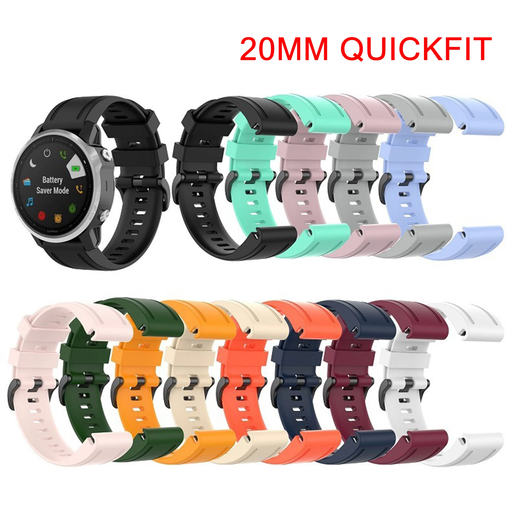 Watch Bands For Garmin Fenix 8 7X 7 7S Silicone Watch Straps Bracelet Fenix 5X 5S Plus 3HR Strap 20 22mm 26mm QuickFit Watchband