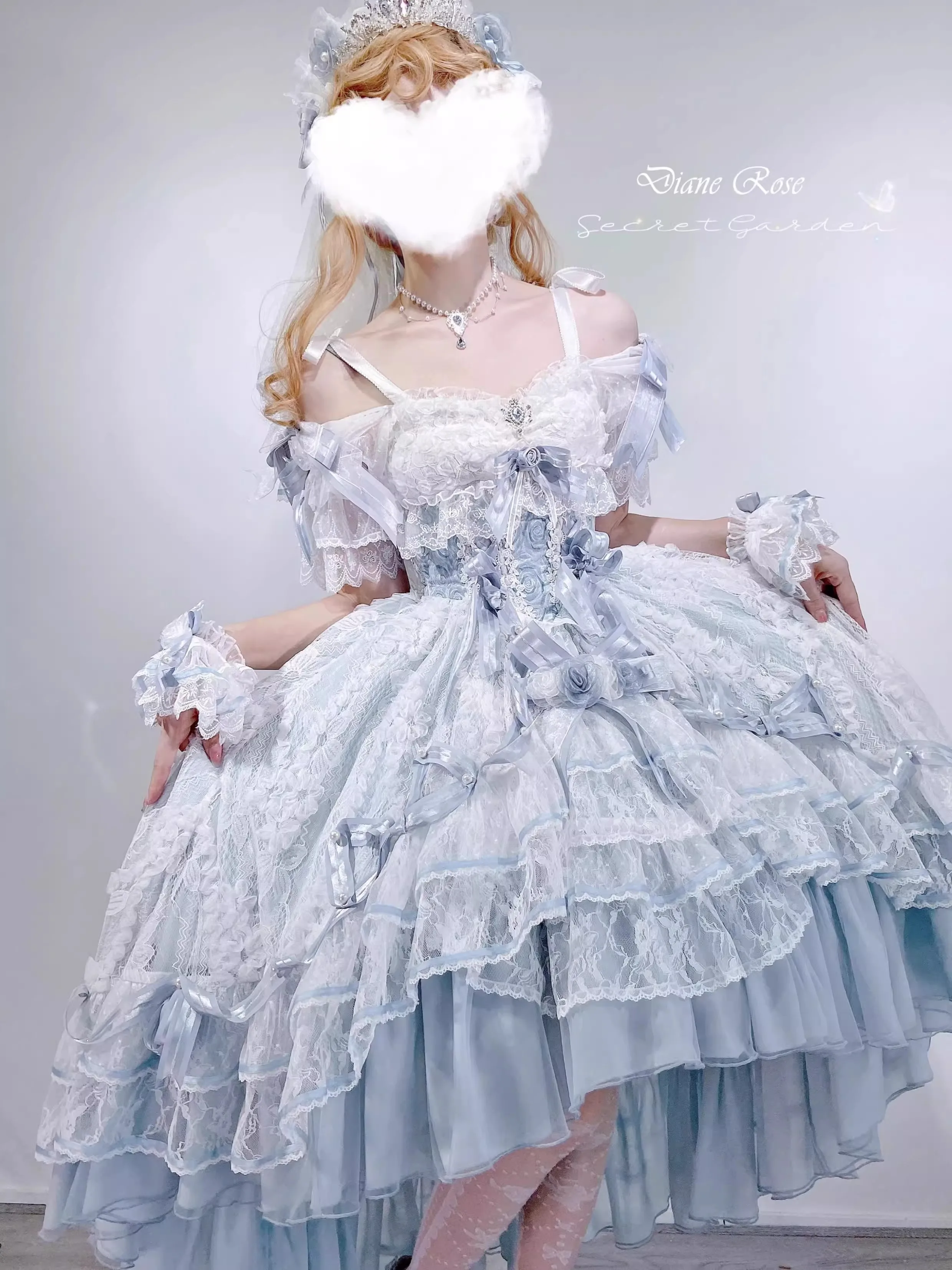 Pink Princess Style Tea Party Lolita Suspender Dress Summer Sweet Flower Wedding Elegant Dress Women's High Waist Slim Dress