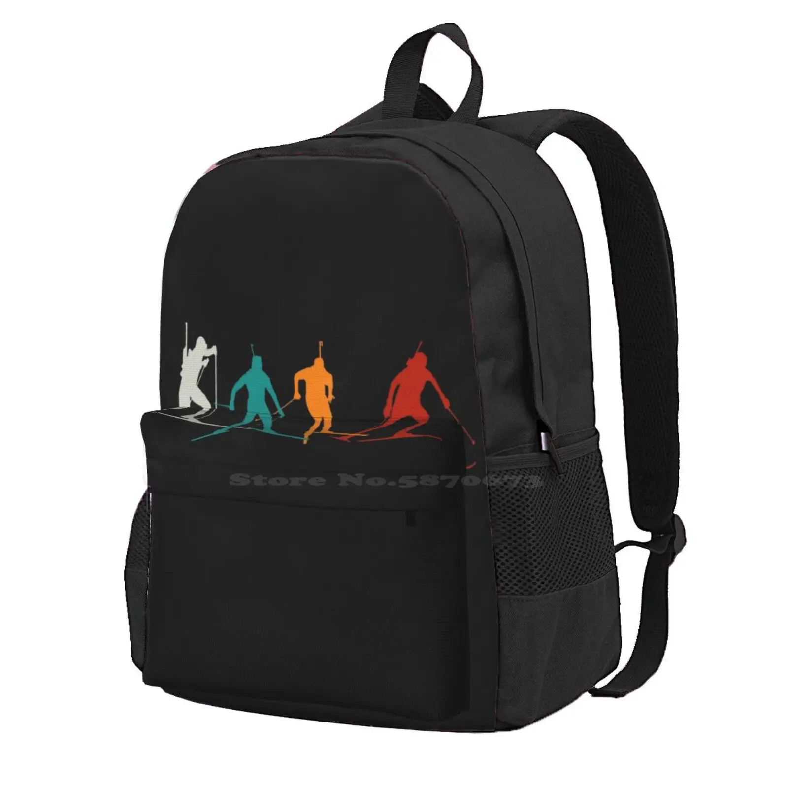 Biathlon Winter Sport Combines Cross-Country Skiing And Rifle Shooting Hot Sale Schoolbag Backpack Fashion Bags Biathlon Winter