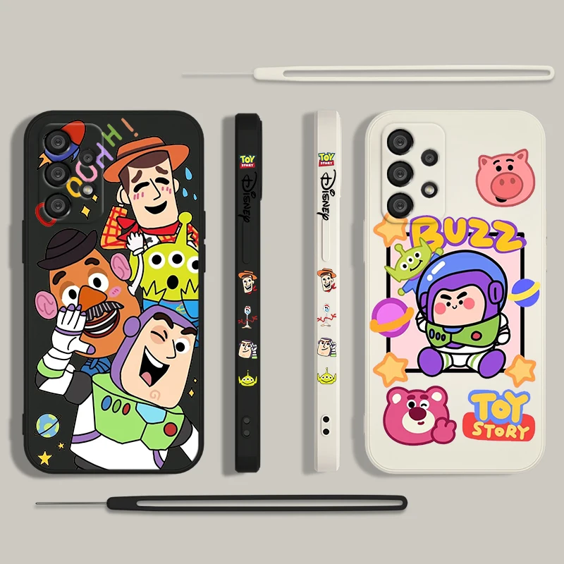 

Toy Story Buzz Lightyear Alien Phone Case For Samsung A55 A53 A33 A52 A32 A71 A51 A21S A35 A25 5G Liquid Left Rope Funda