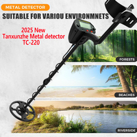 Protable TC-220 metal detector with 5 modes - smart screen+long-lasting battery life, jewelry/all metal/precise positioning