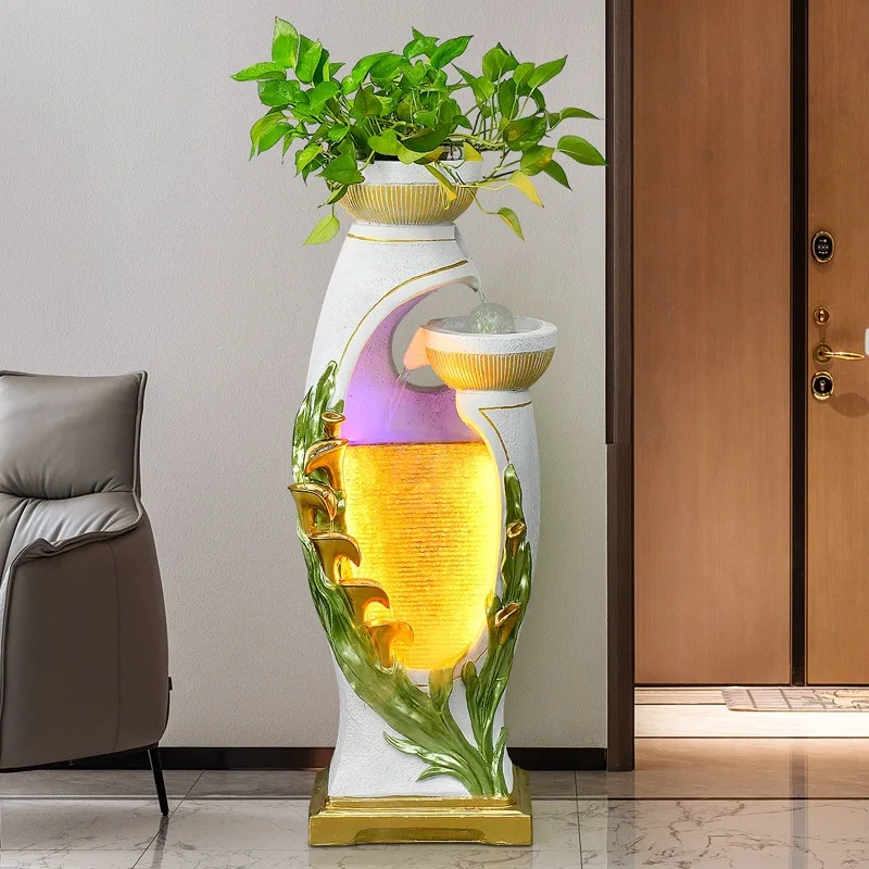 Cross-border creative flowing water ornament fountain living room entrance decoration calla lily modern simple atomized