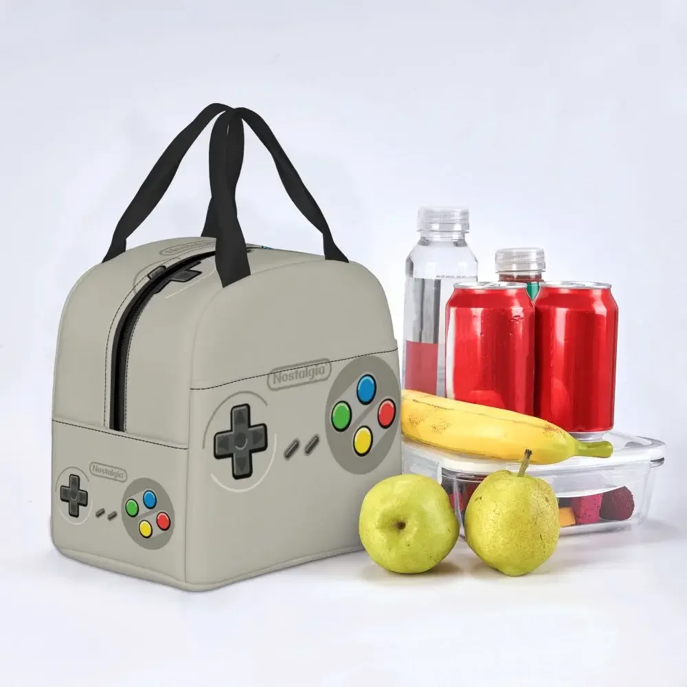 Retro Video Game Turbo Controller Portable Lunch Boxes Multifunction Gamer Lover Cooler Thermal Food Insulated Lunch Bag Kids