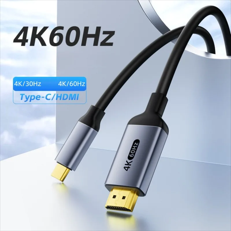Type C to HDMI-Compatible HDTV Cable4K@30Hz 4K@60Hz USB C to HDMI Cable for Air iPad TV Converter MacBook USB-C HDMI Adapter