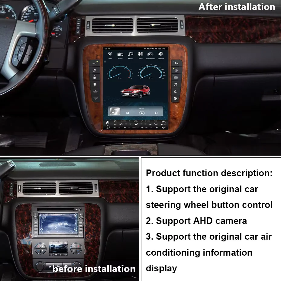 

13 Inch For GMC Yukon/GMC SIERRA/Chevrolet Tahoe 2007-2013 Android 8-Core Car Multimedia Wireless Player Stereo Receiver Radio