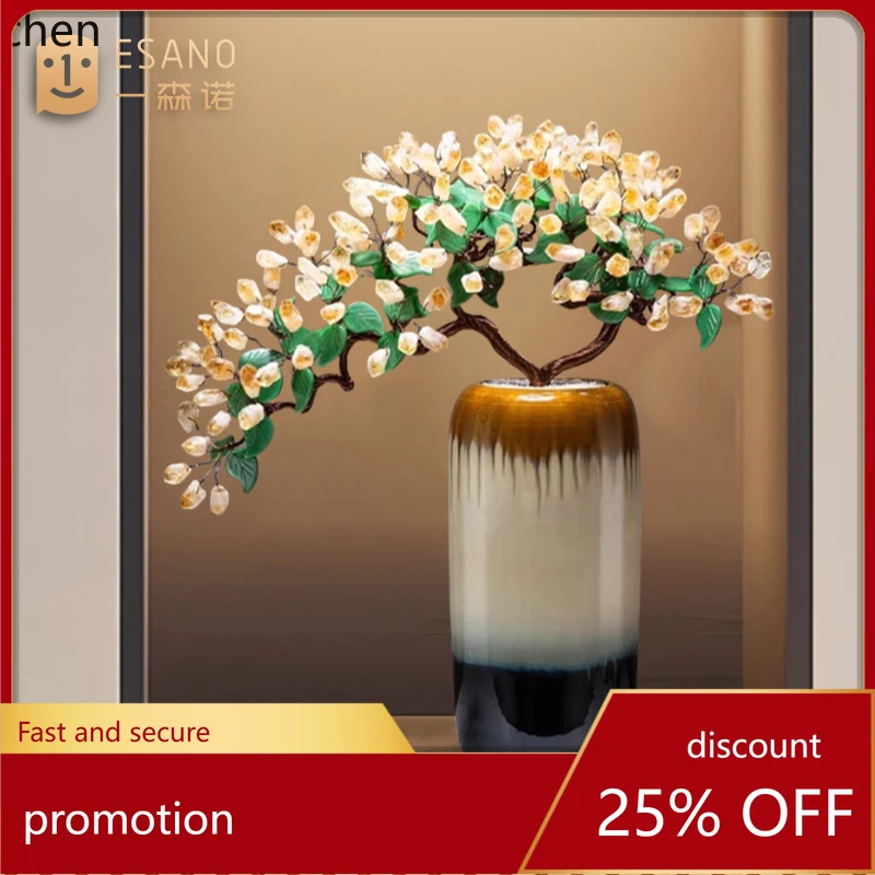 HT Fortune Tree Lucky Ornament Living Room TV Cabinet Alley Cabinet Niche Light Luxury High-end