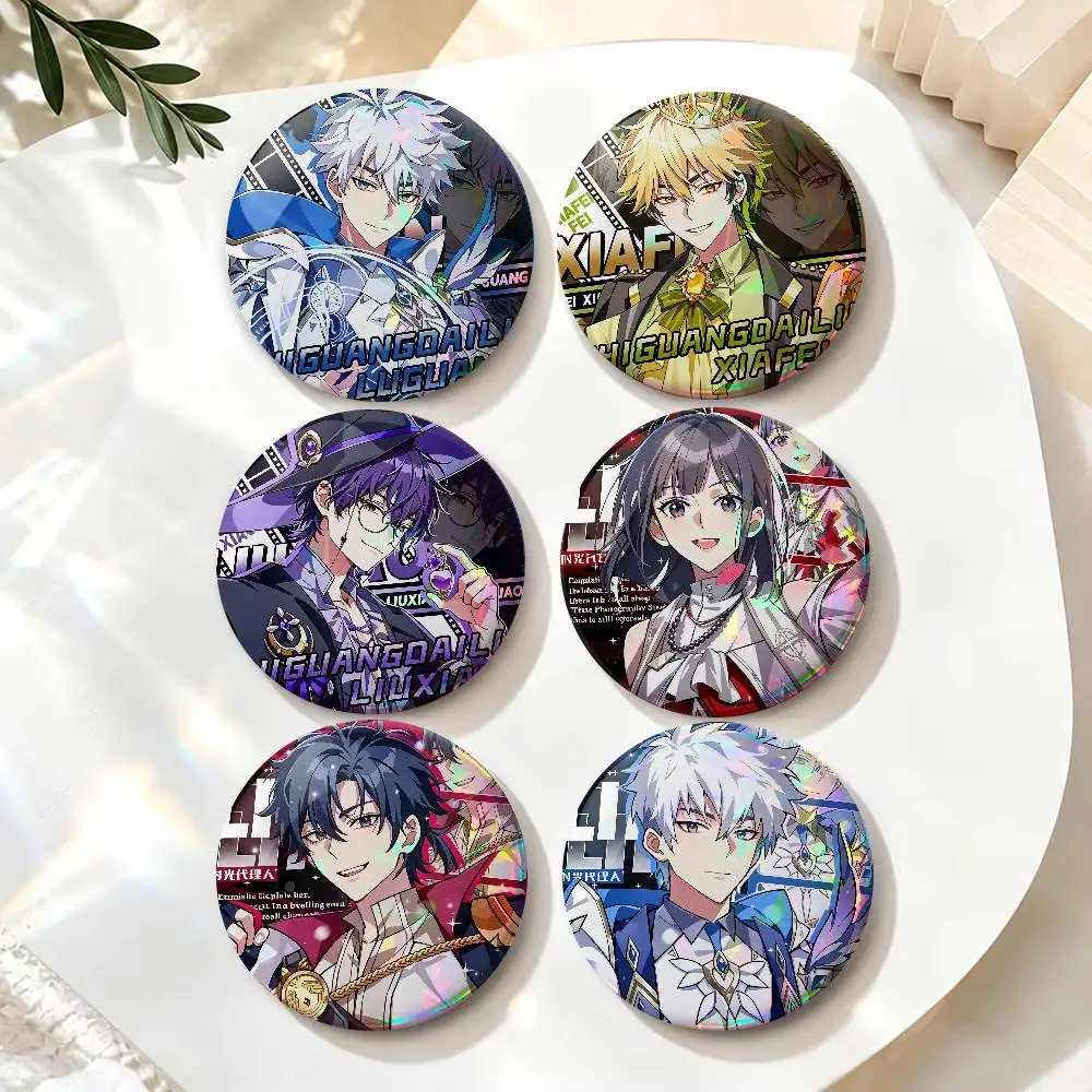 Anime Link Click Lucas Charles   Badge Creative Round Plastic Brooch Clothes Decorative Pins Jewelry Gifts for Friends