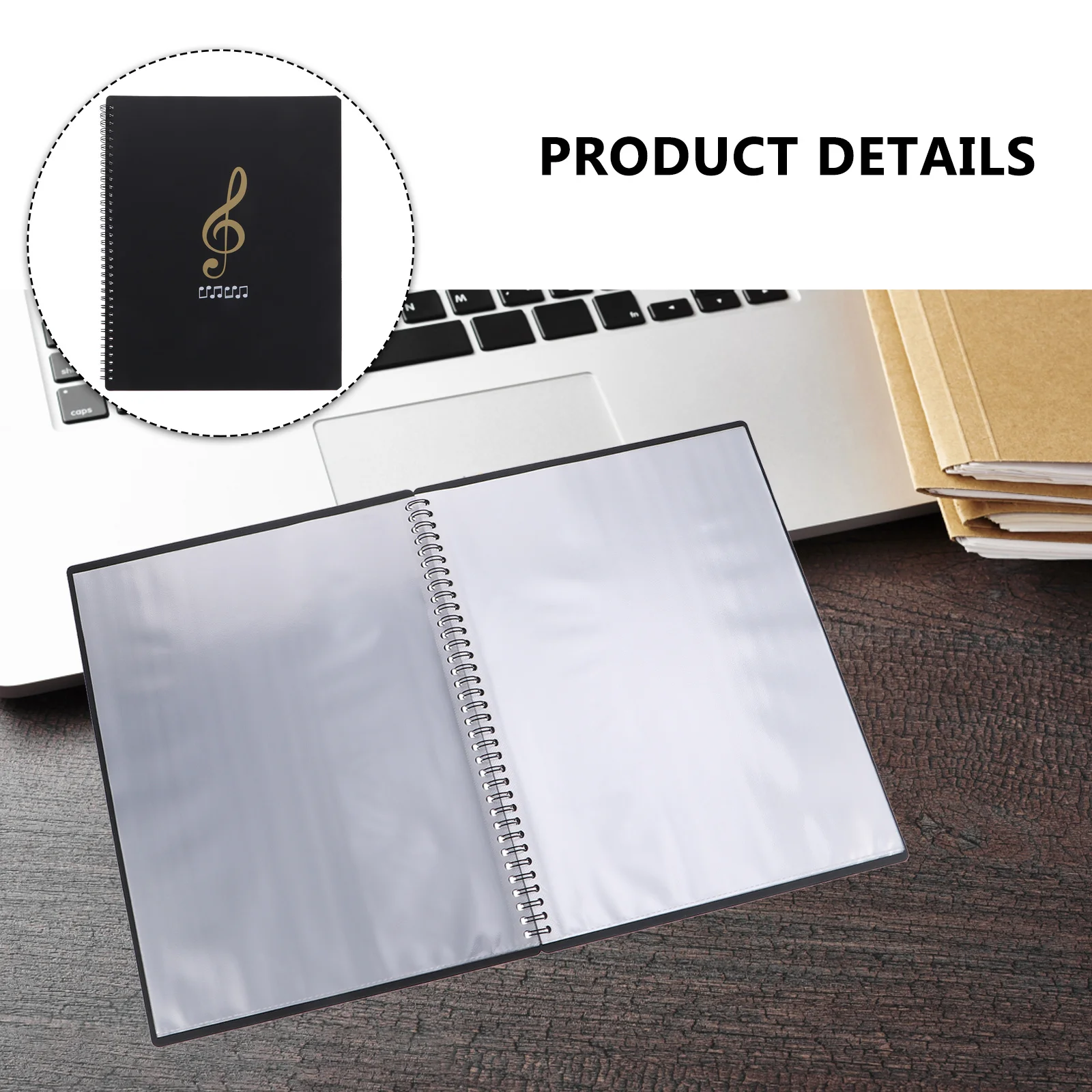 

PP Sheet Music Folder A4 Waterproof Sturdy Portable Document Organizer for Musicians Students Office Clear Splint Design File