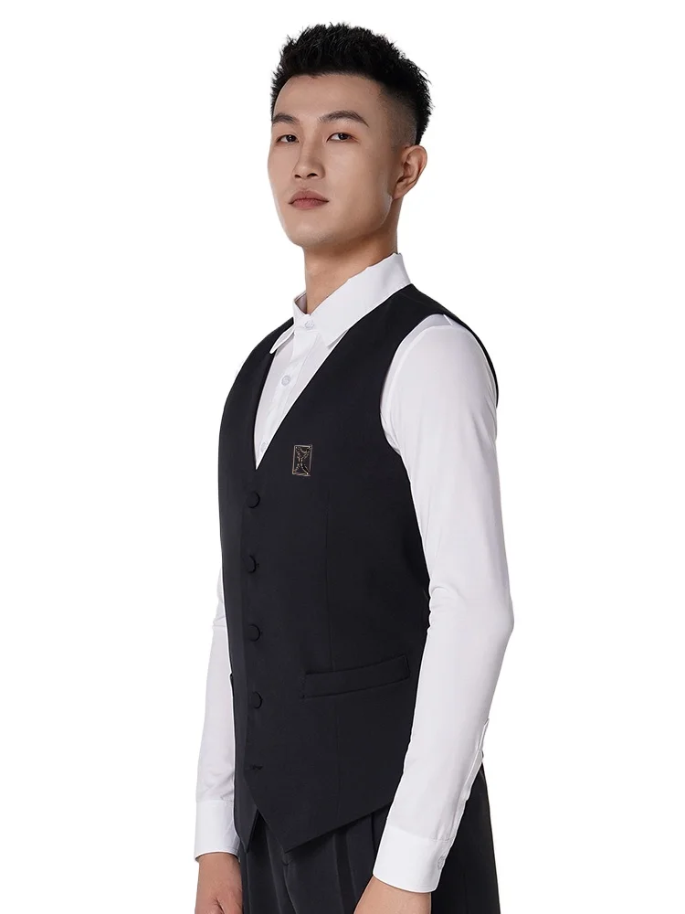 2023 Men\'s Professional Modern Dance Ballroom Dance Waltz Dance Outer Wear Vest F5007