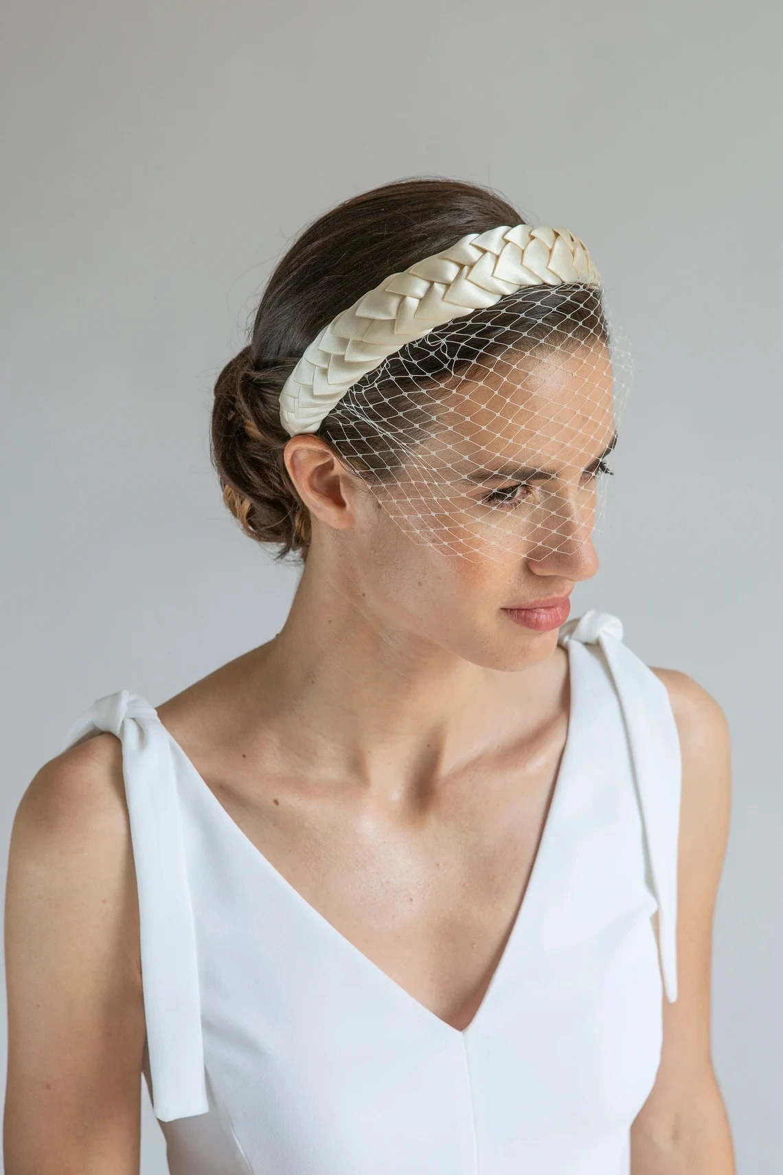 Birdcage-velo de cara para mujer, tocado de boda de champán blanco, accesorios de fiesta elegantes, tocado, fascinadores, 2022