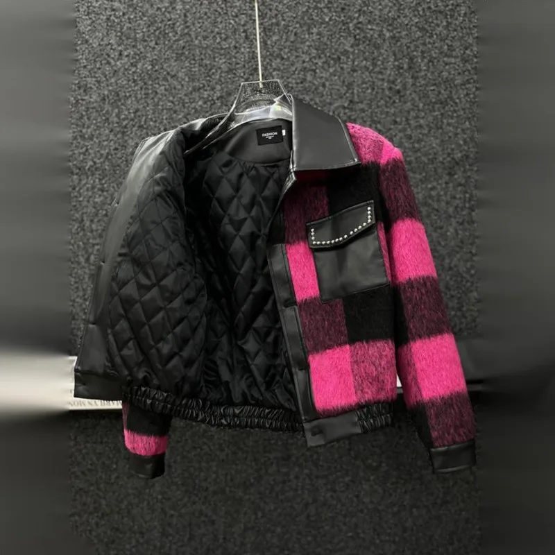 WVGA Herbst Winter Neue Männer Flut Baumwolle Woolen Patchwork Leder Kurze Mäntel Nische Chic Casual Gepolsterte Schulter Jacken Ins W17608