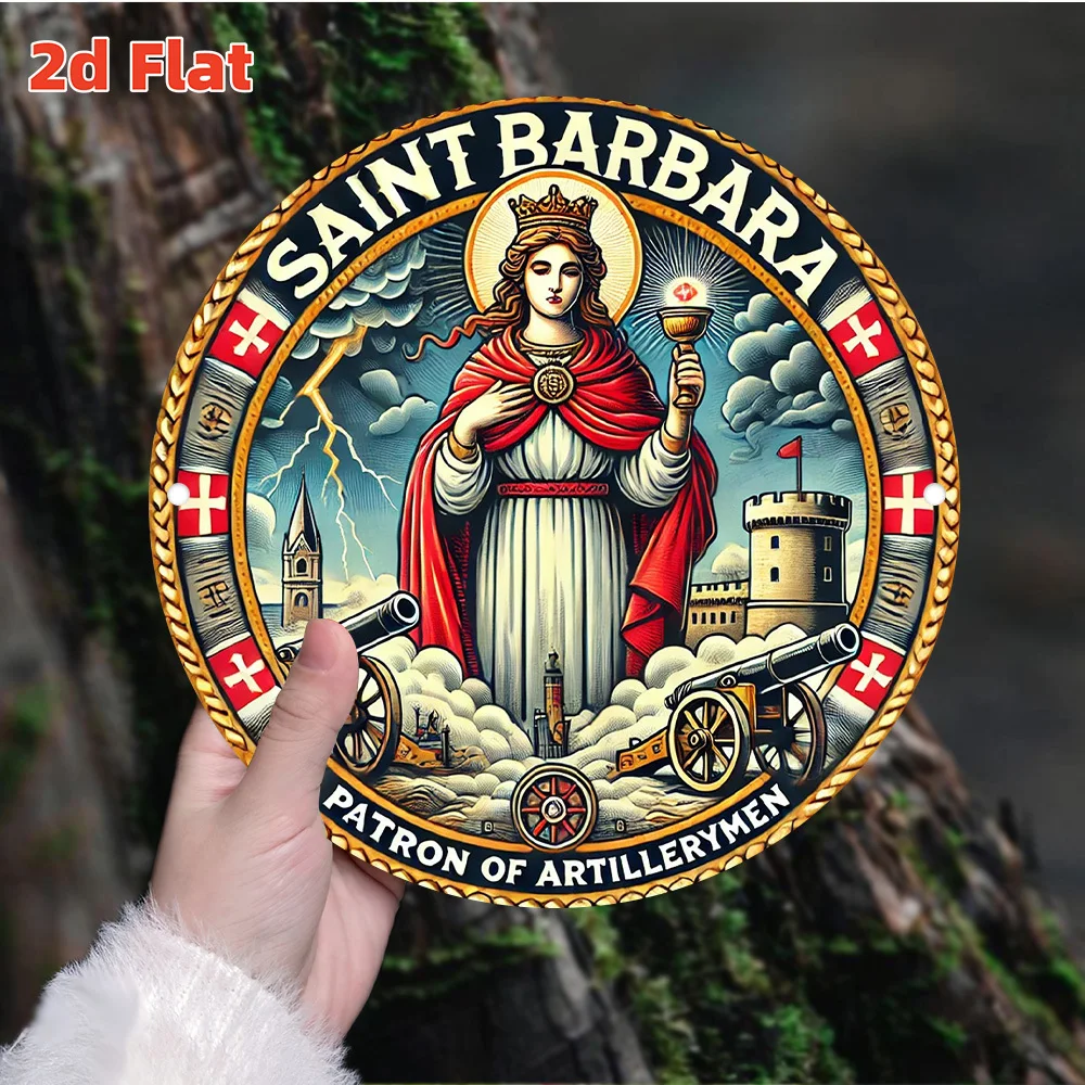 2D Flat - 【2D Flat】 2D Flat - [2D Flat] 2D Flat Print 1pc Metal Iron Sign 2D Flat, St. Barbara, Patron Saint of Artillery | Dura