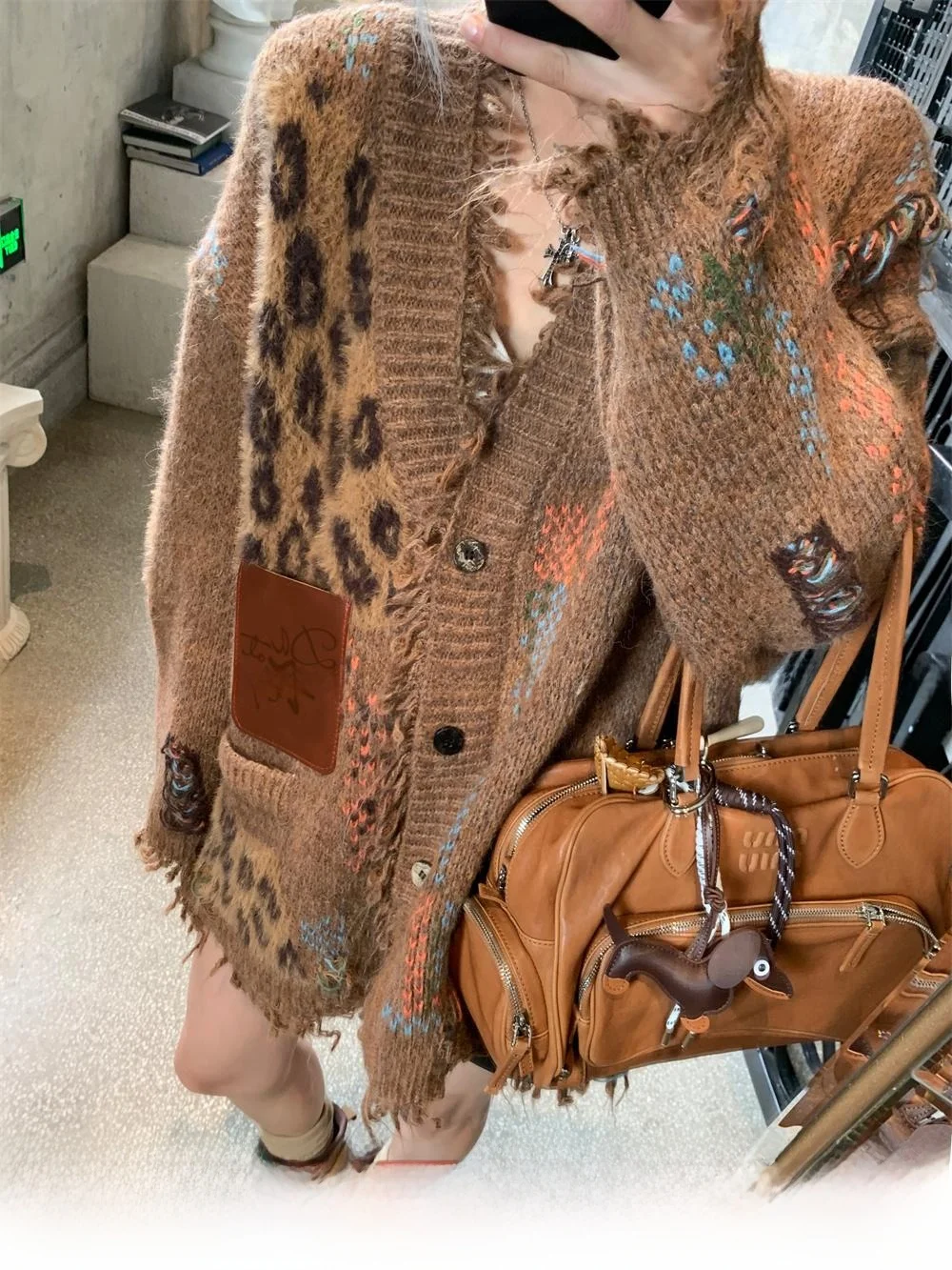 

GV Heavy Industry Thiened Color Blo свитер женский свободный кардиган зимняя верхняя одежда повседневная прямая трубка pe