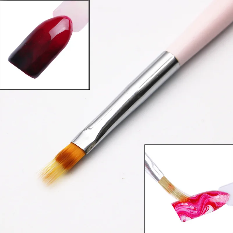 Fashion Nail Art Gradient Brush Pen Nylon Hair UV Gel Polish Drawing Painting Soft Brushes Wood Handle Transfer Manicure Tools