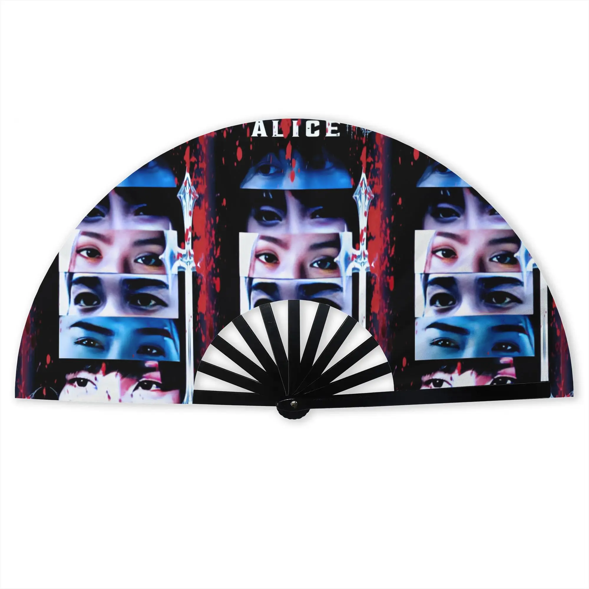 Alice Cartoon In Borderlandes - Chishiya Stylish Hand Fan Printed Polyester Fan Vintage Costume Prop Folding Fans