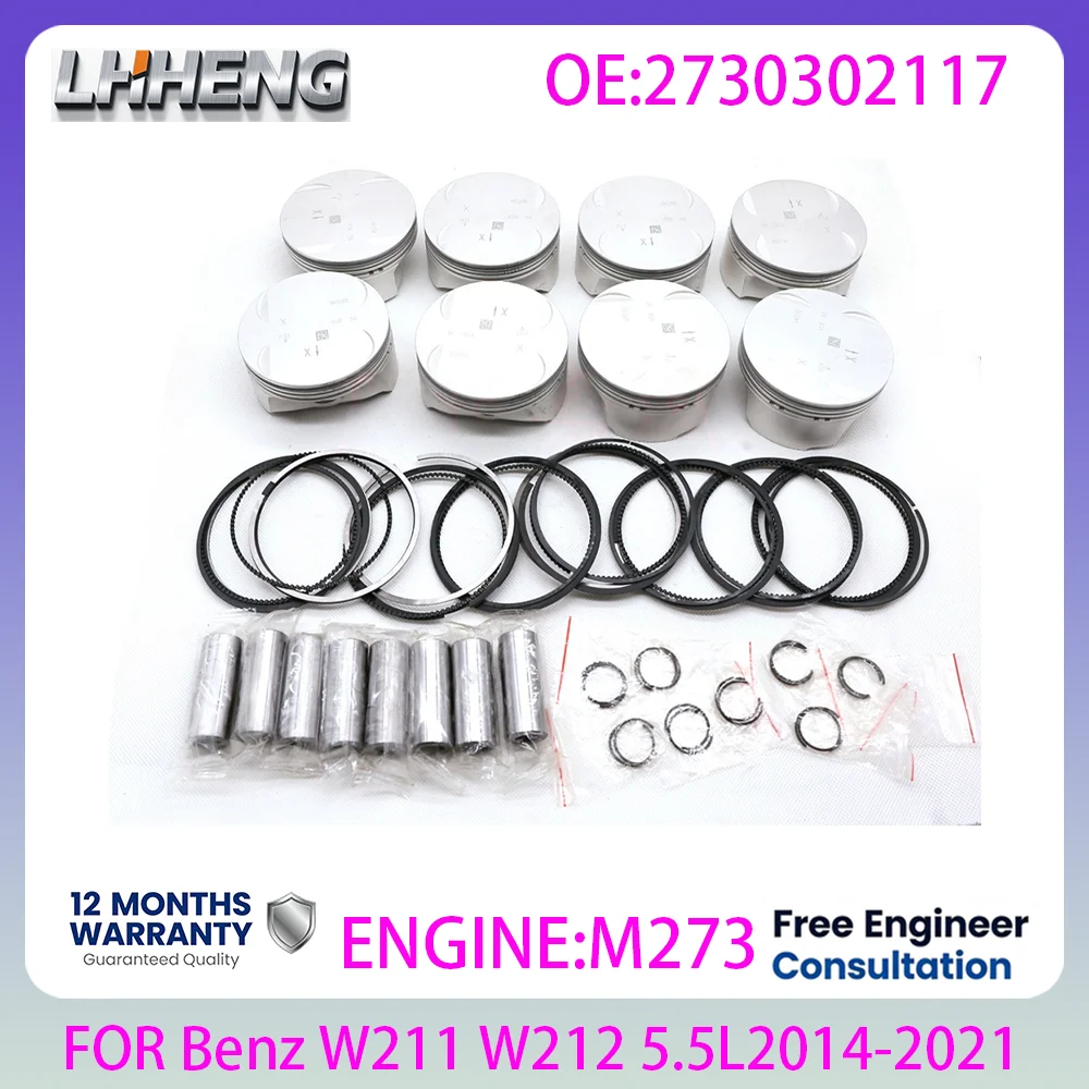 

M273 Engine New Piston With Rings For Mercedes Benz S-Class GL ML E-Class W211 W212 5.5L 5.5 L T V8 GAS 2007-2016 2730302117
