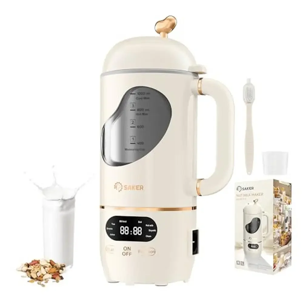 Automatic Nut Milk Maker Blender Stainless Steel Blades Homemade Almond Oat Soy Plant-Based Dairy-Free Beverages Kitchen Gadget