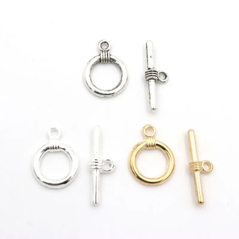 쥬얼리 제작용 티베트 실버 부드러운 원형 OT 걸쇠, 팔찌 목걸이 DIY 액세서리, 바느질, 도매, 혼합 10 세트