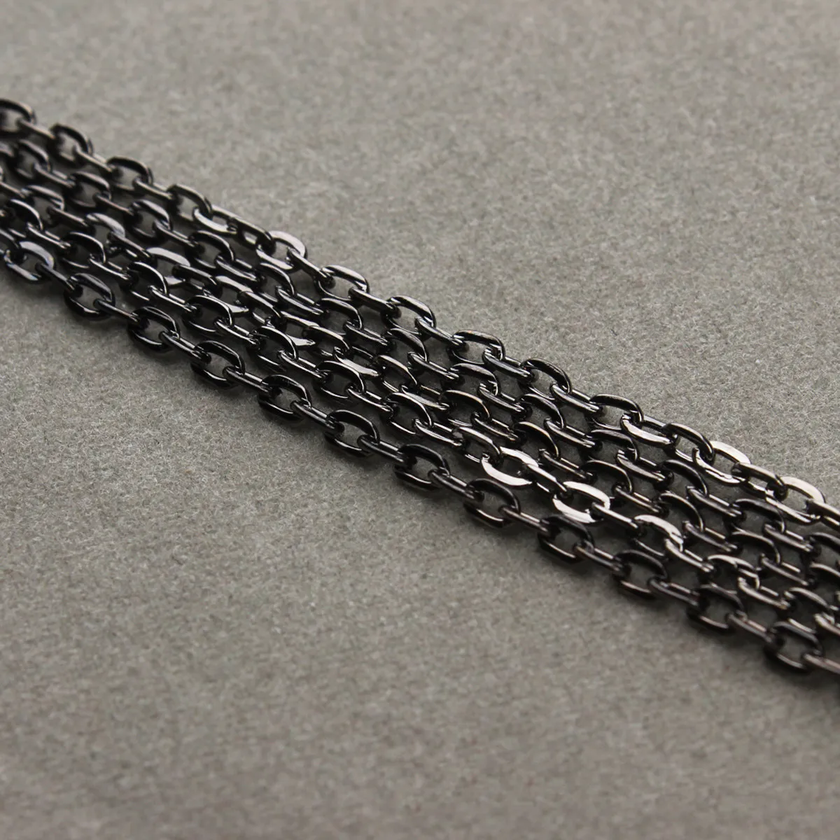 Metal Chain Set Black Cable Chain 2.5mm Including Lobster Clasps 20 Closed Rings 50 Jewelry Making Necklace
