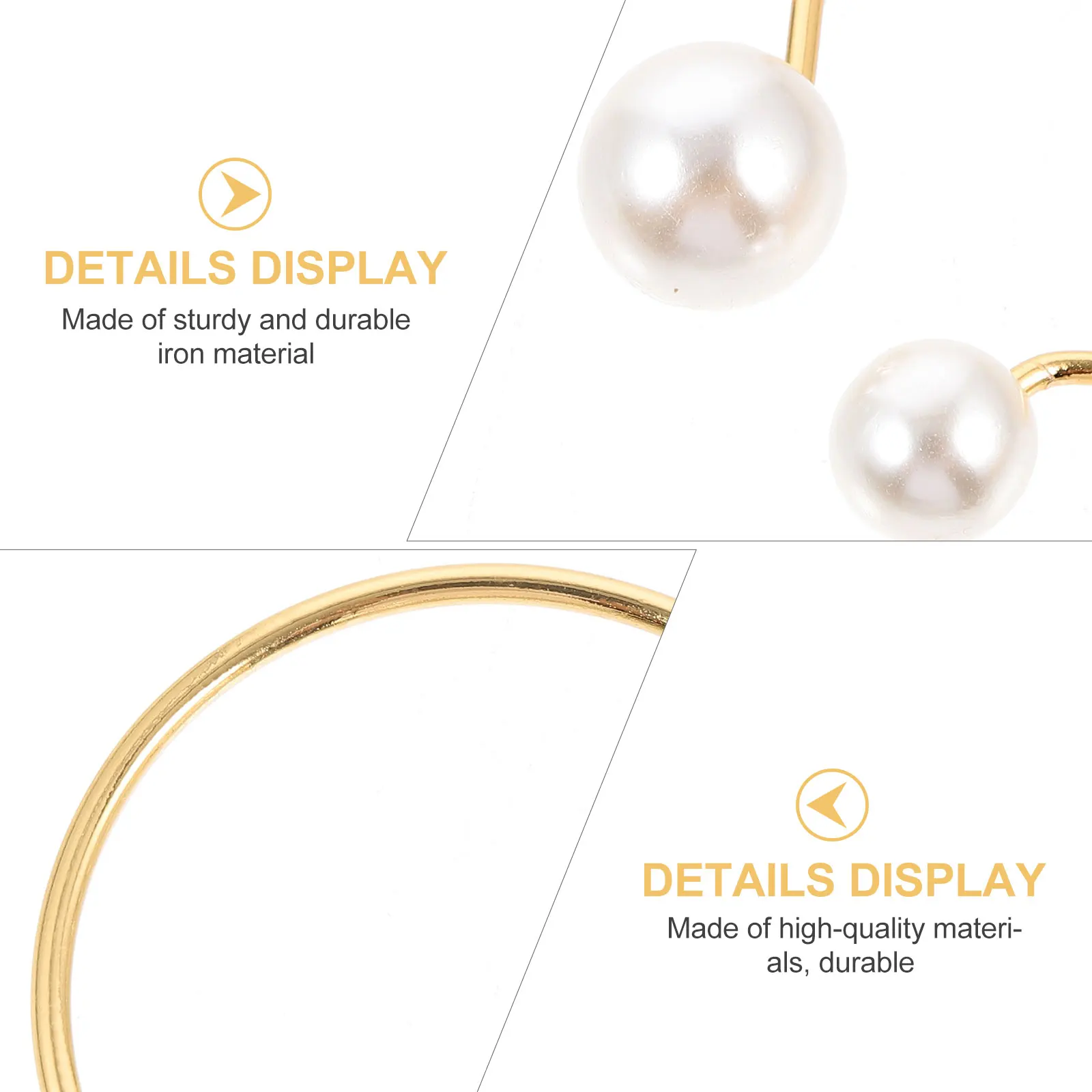 

6pcs Napkin Buckle Pearl Modern Table Decor Wedding Party Supply Iron Wire Ring for Christmas Valentine Dinner Decoration