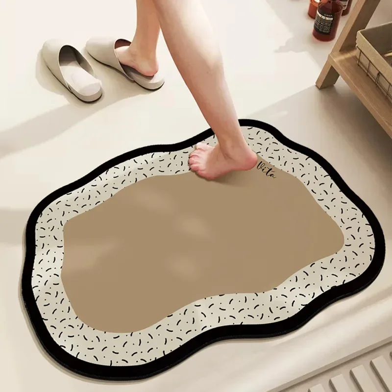 

Marshmallow floor diatom mud soft absorbent non-slip toilet door bathroom quick drying mat skyblue