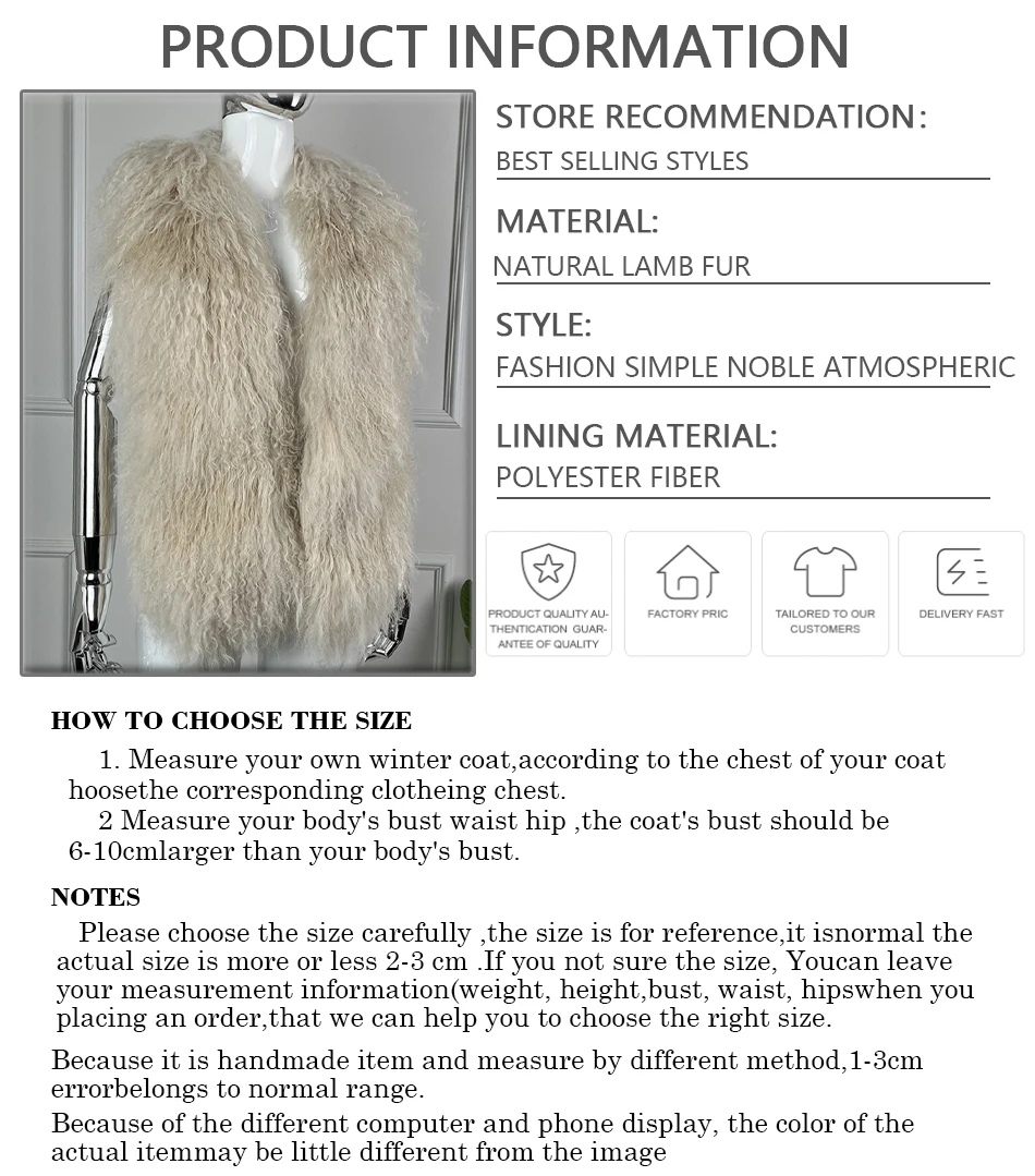 Naturalna Mongolska Skóra Owcza Halfter Futrzana Kamizelka Jagnięca Futrzana Kamizelka Dziewczęca Jesienno-Zimowa Moda Sexy Duży Kołnierz z Włosów na Plecach Top typu Halter