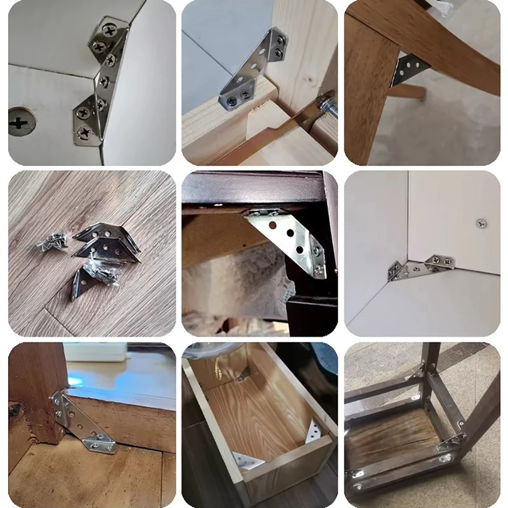 Stainless Steel Multi-functional Corner Code 90-degree Right-angle Cabinet Reinforcement Accessory Three-sided Fixator