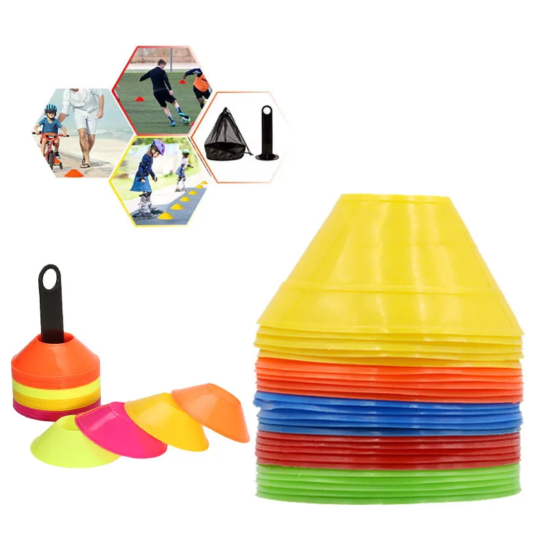 

50pcs/lot Football Training Disc Cones Track Space Marker Inline Skating Cross Speed Soccer Training Ball Game Outdoor Sport