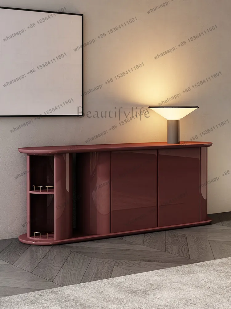 

Italian minimalist paint porch cabinet light luxury modern dining side decorative storage cabinet
